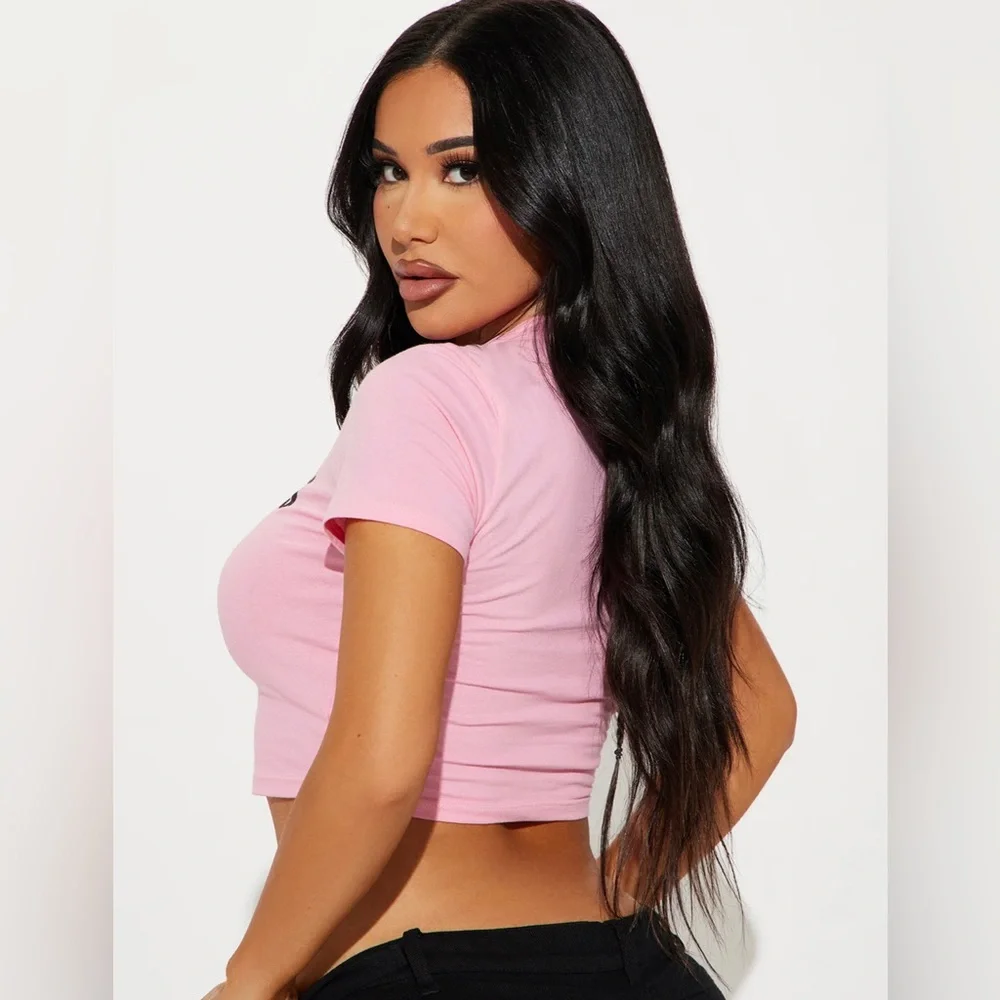 NWT FASHION NOVA CROP TOP - BABY PINK - Picture 4 of 4